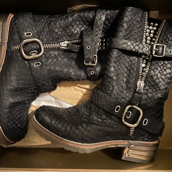 Baldan Python print biker boots size 36 - Picture 9 of 9